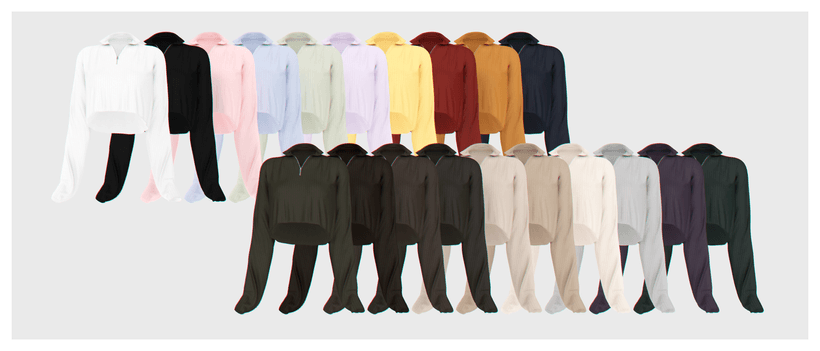 Галерея мода Джемпер Zipper Ribbed Turtleneck #1